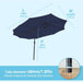 Large Patio Umbrella with Base Included,15Ft Double Sided Outdoor Rectangular Patio Umbrella with Crank Handle, for Lawn Garden, Blue