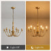 Farmhouse Vintage Antique Brass Chandelier: Distressed Gold Candle Fixture