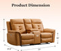 Power Loveseat Recliner Sofa for Adults, Breathable Faux Leather Double Reclining Loveseat Sofa with Console, Cup Holders and Hidden Storage, Electric Daul Recliner for Living Room, Brown