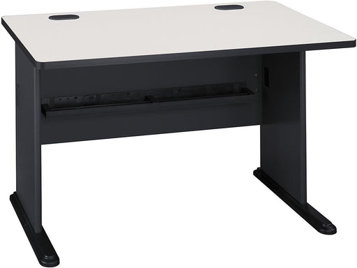 Bush Business Furniture Series a 48W Computer Desk in White Spectrum and Slate, Small Office Table for Home or Professional Workspace