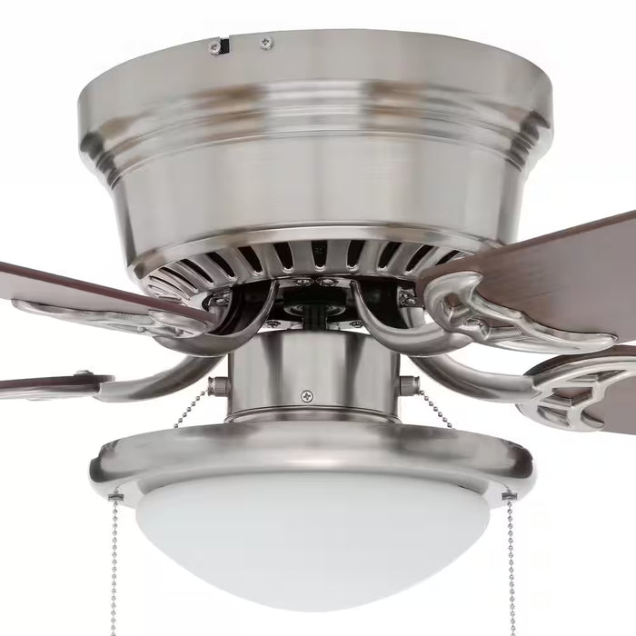 Hugger 52 In. LED Indoor Brushed Nickel Ceiling Fan with Light Kit