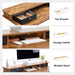 48 X 24 Inch Height Adjustable Electric Standing Desk with Double Drawer, Stand up Table with Storage Shelf, Sit Stand Desk, Rustic Brown