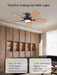 Ceiling Fans with Lights and Remote, 46 Inch Low Profile Ceiling Fan with Light, Flush Mount, Reversible, 3CCT, Dimmable Black Modern Ceiling Fan for Bedroom, Living Room, Outdoor Patio