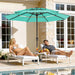9 Ft 3-Tier Outdoor LED Lighted Patio Umbrella W/Crank, Peacock Blue
