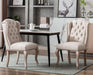 Upholstered Dining Chairs Set of 2 for Kitchen and Dining Room Farmhouse Fabric Tufted Accent Chairs for Living Room and Bedroom with Wooden Legs, Cream