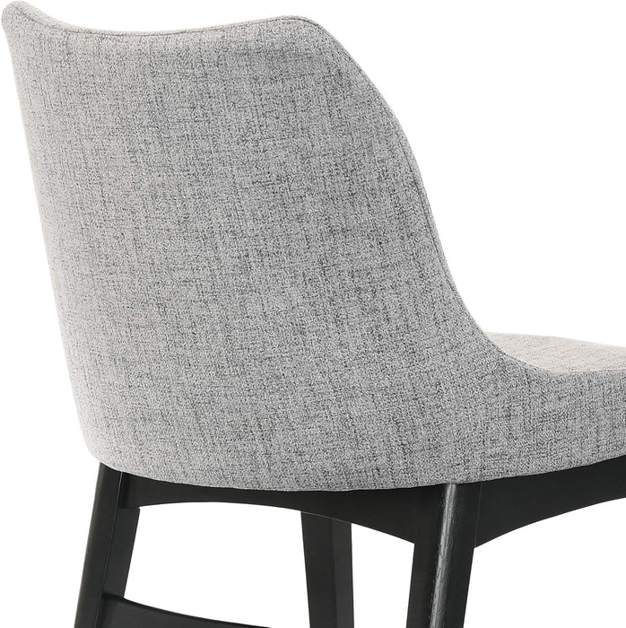 Azalea Fabric Wood Dining Side Chairs-Set of 2, 19" SH, Gray/Black