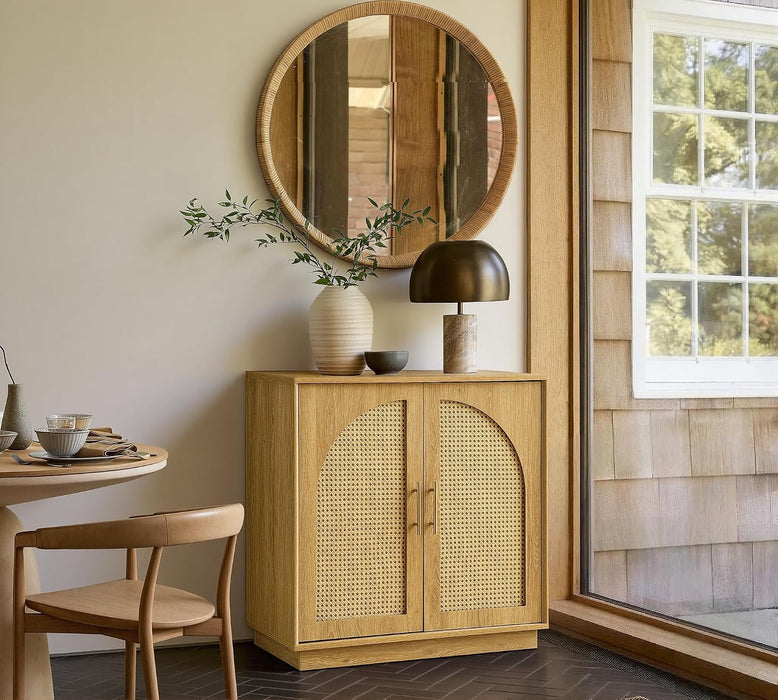 31.7" Sideboard Buffet Cabinet with Storage, Light Oak