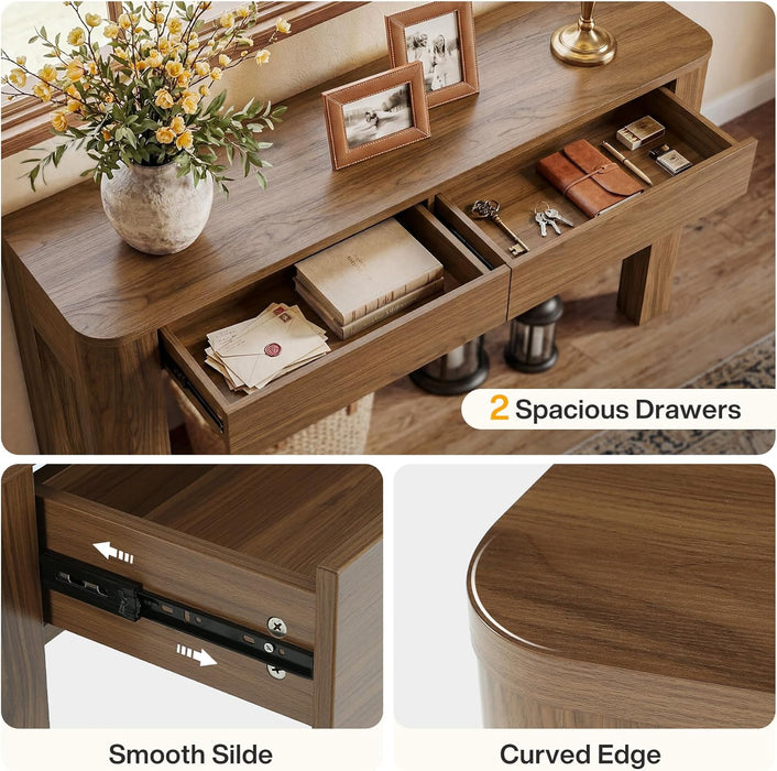 Console Table with 2 Drawers for Entryway, 63 Inches Narrow Long Sofa Table behind Couch with Storage, Farmhouse Accent Entrance Piece for Entry, Living Room, Hallway