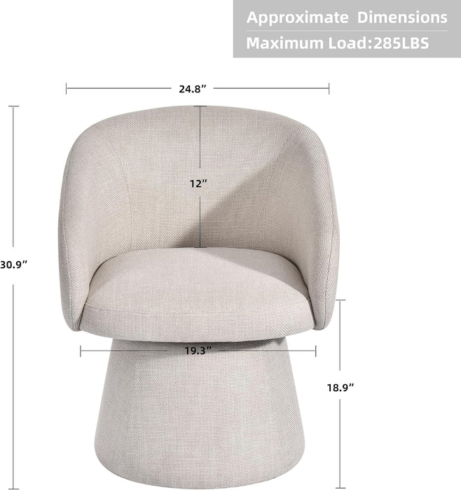 Swivel Accent Chairs Set of 2, Linen Armchairs Living Room Beige