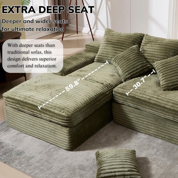 Celestial Cloudlike Modular Sectional Sofa 99Inch Emerald
