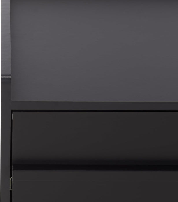 Furniture - Mishi 3-Drawer Chest - Black Wood-Look Dresser with Storage, Modern Bedroom & Guest Room Storage Cabinet, 32" W X 18.3" D X 31.5" H (CHS3101B)