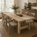 71" Farmhouse Dining Table for 6-8 Person, Large Rectangular Wood Dining Room Table Only, Rock-Strong Thick Base & Heavy Duty Triangular Legs for Kitchen, Office & Restaurant, Natural Wood