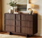 47" Wide 6 Drawer Dresser for Bedroom, Skeleton Line Design