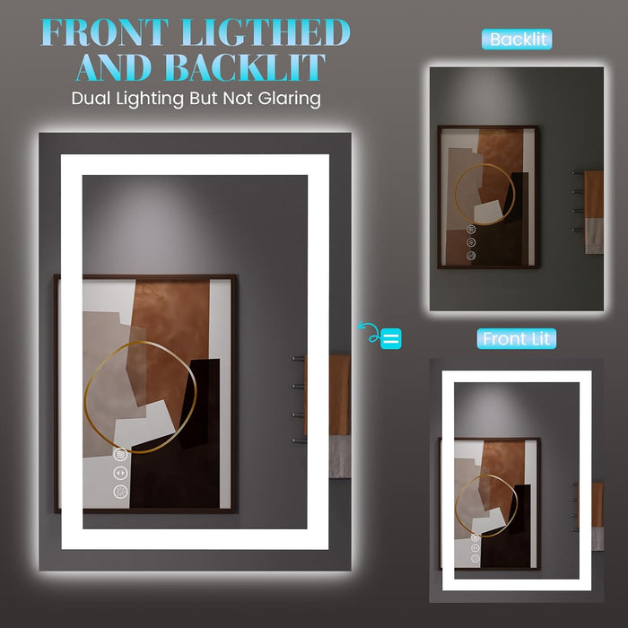 LED Bathroom Mirror, Bathroom Vanity Mirror, 28"X36"