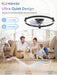 RGB Ceiling Fans with Lights and Remote, 20 Inch Low Profile Ceiling Fan with Light, 3000K-6000K Dimmable & RGB, Modern Fandelier Flush Mount Ceiling Fan, Small LED Fan for Bedroom