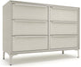 Naima 6-Drawer Premium Fabric Dresser – Strong Metal Frame, Sag-Proof Drawers with Sleek Metal Handles, Durable Storage Solution for Your Home (Beige)