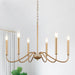 Golden Farmhouse Chandelier Dining Room Six Lights