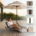 10Ft Patio Umbrella, 3 Tier Outdoor Market Table Umbrellas with 8 Fiberglass Ribs and Push Button Tilt, Windproof, Vented Canopy, UV Protection for Deck, Pool, Backyard