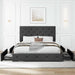 Upholstered Queen Size Platform Bed Frame with 4 Storage Drawers, Adjustable Headboard with Diamond Stitched Button Tufted Design, Wooden Slat Support, No Box Spring Needed, Dark Grey