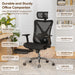 Ergonomic Office Chair with Footrest, 135° Reclining Desk Chair with Adjustable Lumbar Support,3D Armrest,Headrest & Large Steel Base, 300LBS Heavy Duty Mesh Chair