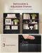 Ebony Black Freestanding Six Tier Bookcase Shelving