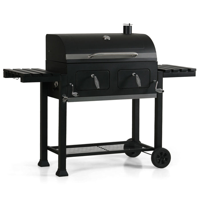 Oversize Charcoal BBQ Grill Liftable Charcoal Tray Backyard Patio Outdoor Cooker