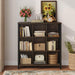 9Cube Farmhouse Bookcase Dark Walnut Wood Storage