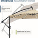10Ft Solar LED Offset Patio Umbrella, Outdoor Cantilever Patio Umbrellas with Solor Lights for Backyard, Poolside and Garden, Easy Tilt Adjustment, 32 LED Lights & Polyester Shade, Beige