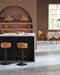 VASAGLE EKHO Collection - 360° Swivel Bar Stools Set of 2, Height Adjustable Barstools with Storage, Synthetic Leather with Stitching, Mid-Century Modern, Kitchen Bar, Easy Assembly, Caramel Brown