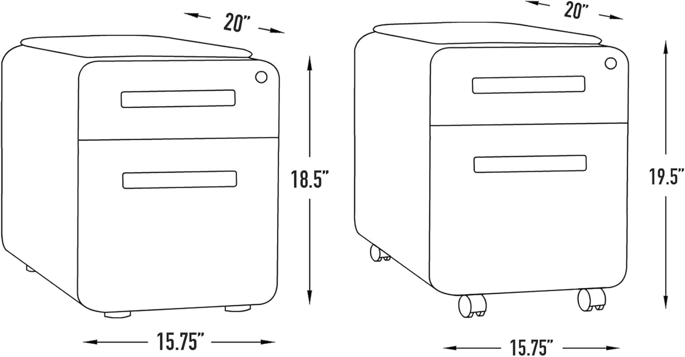 Black Mini Seated File Cabinet