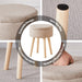 Storage Ottoman Linen round Vanity Stool Tray Top Modern Foot Stool with Wood Legs Multifunctional Upholstered Foot Ottoman Rest for Living Room, Bathroom, Makeup (Khaki)