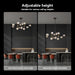 Black Crystal Sputnik Chandelier 12 Lights Adjustable