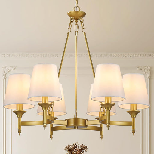 GildedGold 27.2 Inch Six Light Farmhouse Chandelier