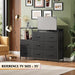 Black Dresser TV Stand for Bedroom with Charging Station and Open Shelves, Fabric Dresser with 8 Drawers and Wood Top, Wide Storage Chest of Drawers for Living Room, Hallway