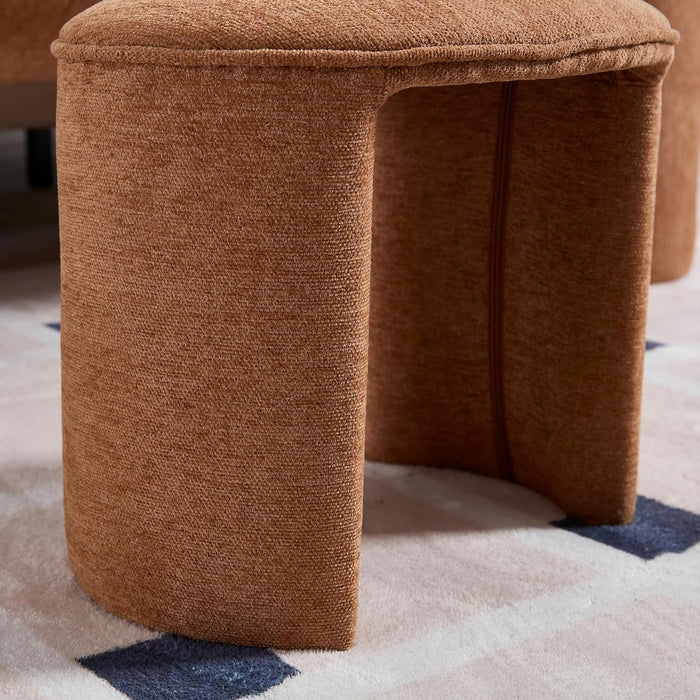 Modern Chenille Upholstered Ottoman Bench with Step Stools, 53" Width Storage Ottoman Bench, Assembled Bench for Entryway, Living Room, End of Bed, Brown