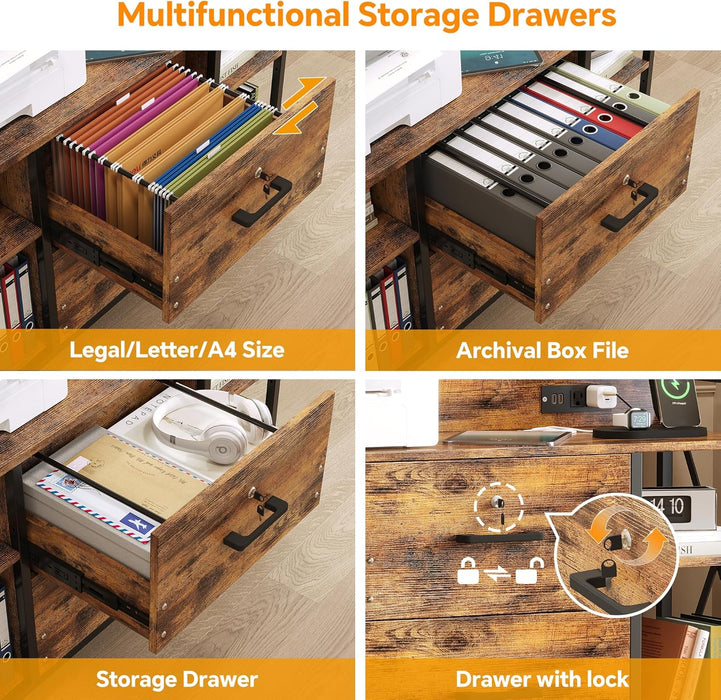 Lockable Industrial Grade File Cabinet Power Outlets
