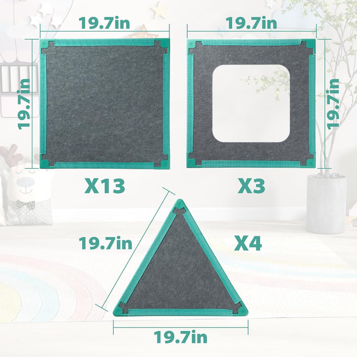 20-Piece Magnetic Fort Building Kit for Kids – Giant Modular Playhouse Panels, STEM Construction Toy for Creative Indoor Play, Ages 3+