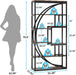 Rustic Brown 70.8-Inch Tall 5-Tier Etagere Bookshelf