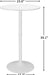 24'' round Cocktail Bar Table with Metal Base, Tall Bistro Pub Table, Counter Bar Height Table for Kitchen, Dining Room, Living Room, Easy Assembly, White