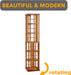 Walnut Six Tier Rotating Bookshelf Tower Organizer