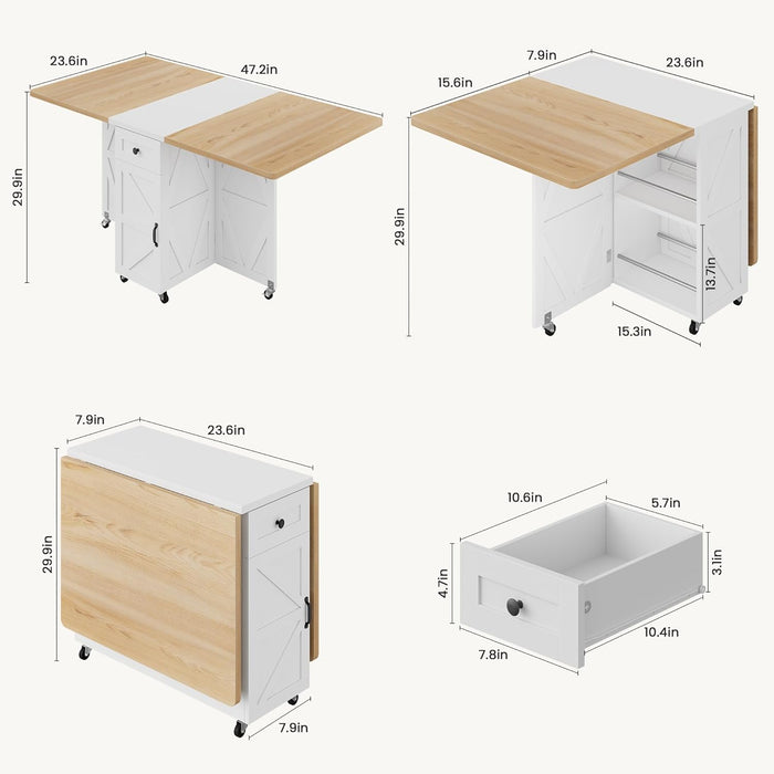 Natural Foldable Dining Table For 2to4 Compartments