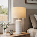 23" Modern Ceramic Table Lamps Set of 2 - Table Lamps for Living Room, Farmhouse Bedside Night Stands Lamp for Bedroom, White Boho Nightstand Lamps Set of 2, Desk Lamp for End Table Home Decor