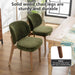 Dining Chair with High Back Single Mid Century Modern Kitchen Chair Boucle Fabric Upholstered Armless Accent Chair 20" Wide Padded Seat with Wooden Legs for Living Room Bedroom Green
