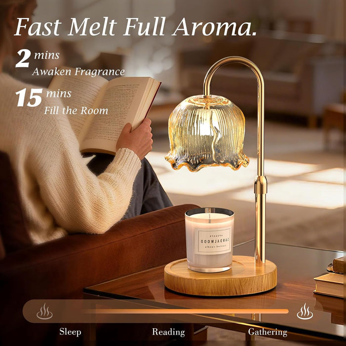 Candle Warmer Lamp Gifts for Mom, Adjustable Height Dimmable Candle Warmer with Timer, Wax Melt Lamp for Scented Candles White Elephant Gifts for Adults Home Essentials