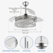Crystal Ceiling Fan with Lights and Remote, Dimmable Fandelier