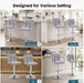 Swivel Bar Stools Set of 4, PU Leather Counter Height Stool with Arm | Upholstered Bar Chairs with Back, Barstools, Adjustable Height, Metal Legs, Kitchen Island, Cafe, Pub, Light Grey