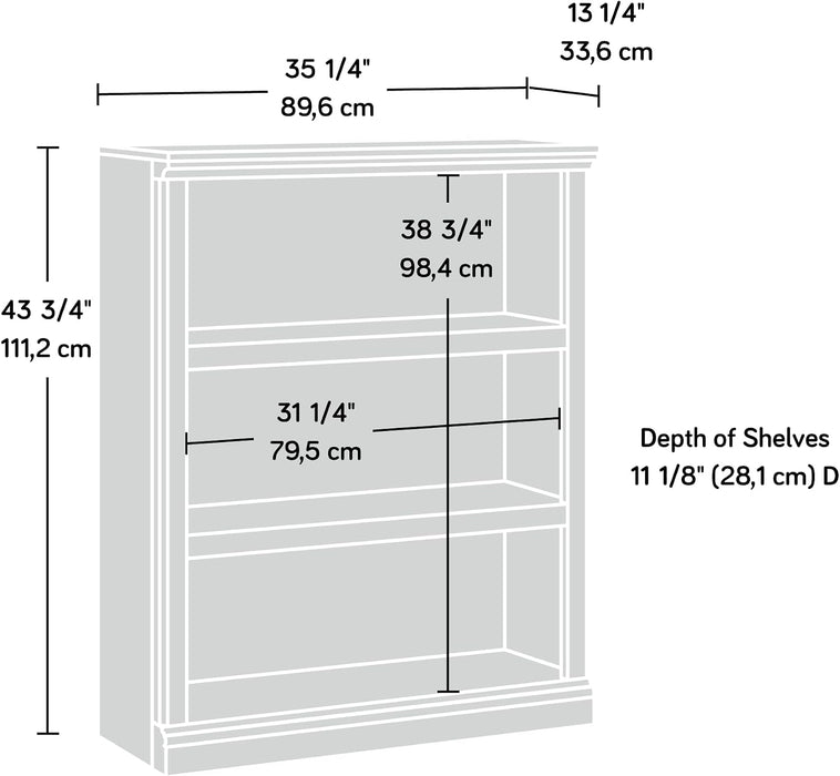 Miscellaneous Storage 3-Shelf Display Bookcase, Pacific Maple Finish