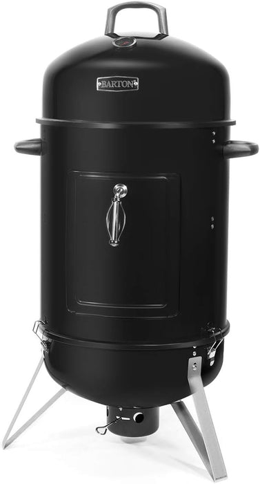 Vertical 18" Charcoal Smoker with Temperature Gauge BBQ Smoker Grill for Outdoor Cooking Grilling