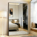 72"X44" Oversized Black Full Length Mirror, Floor Standing or Wall Mounted with Hanging Kit, Shatterproof Tempered Glass Mirror for Living Room, Bedroom, Dressing Room, Gym