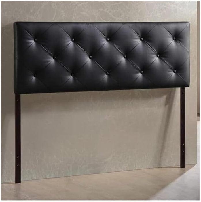 Bohemian Bliss Modern and Faux Leather Upholstered Headboard Black/King